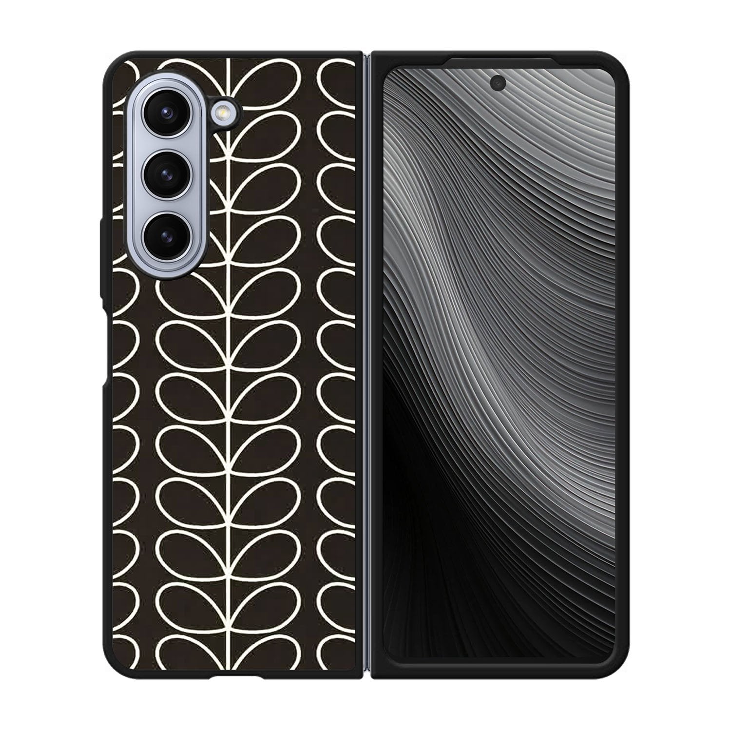 Pattern Orla Kiely Black Case Samsung Galaxy z Fold 5 5G BC1821