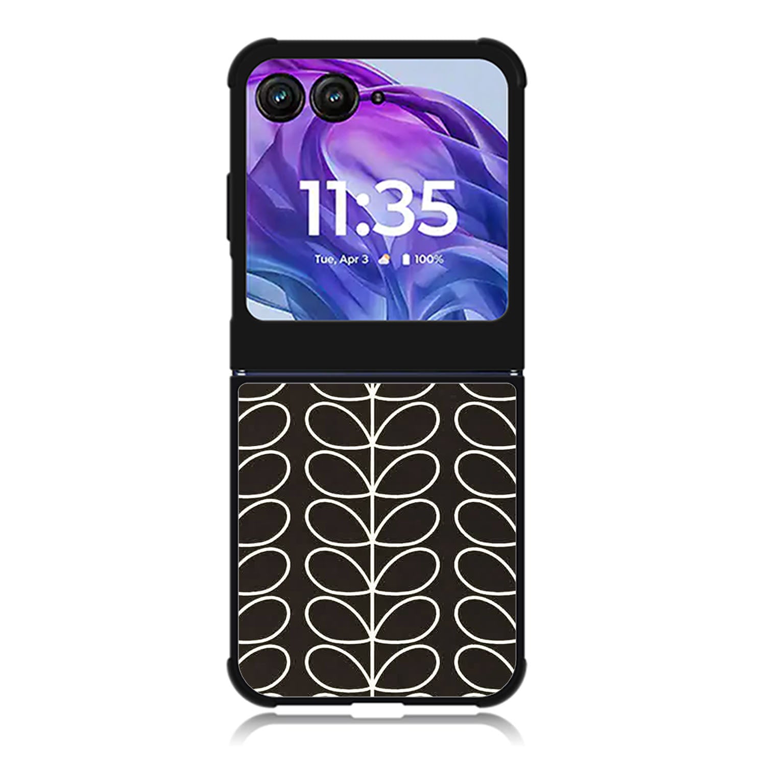 Pattern Orla Kiely Black Motorola Moto Razr 2024 , Moto Razr 50 Case FE1821