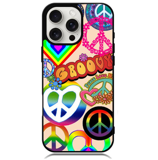 60S PEACE SIGN Case iPhone 16 Pro Max BC3075