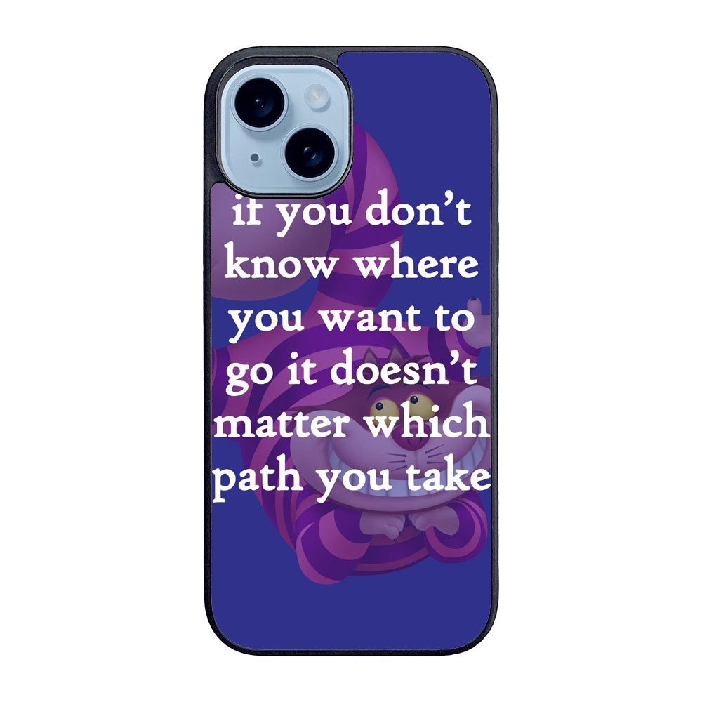 Alice In Wonderland Cheshire Cat Quote Letter Case iPhone 15 BC3077
