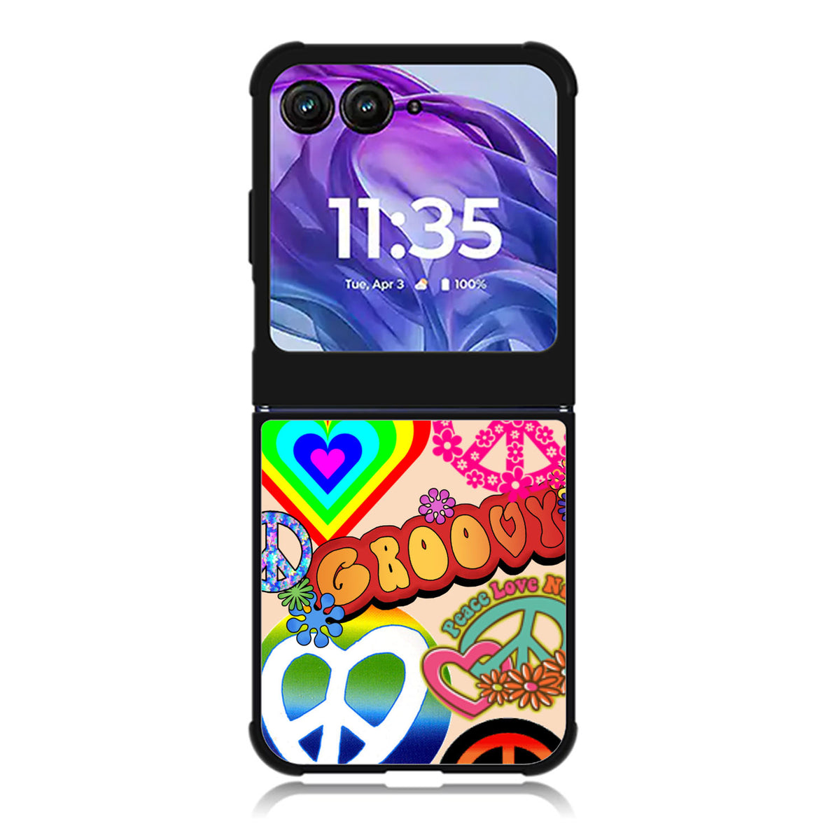 60S PEACE SIGN Motorola Moto Razr Plus 2025/2024 Case, Moto Razr 50 Ultra 5G BC3075