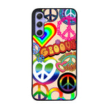 60S PEACE SIGN Case Samsung Galaxy A55 5G BC3075