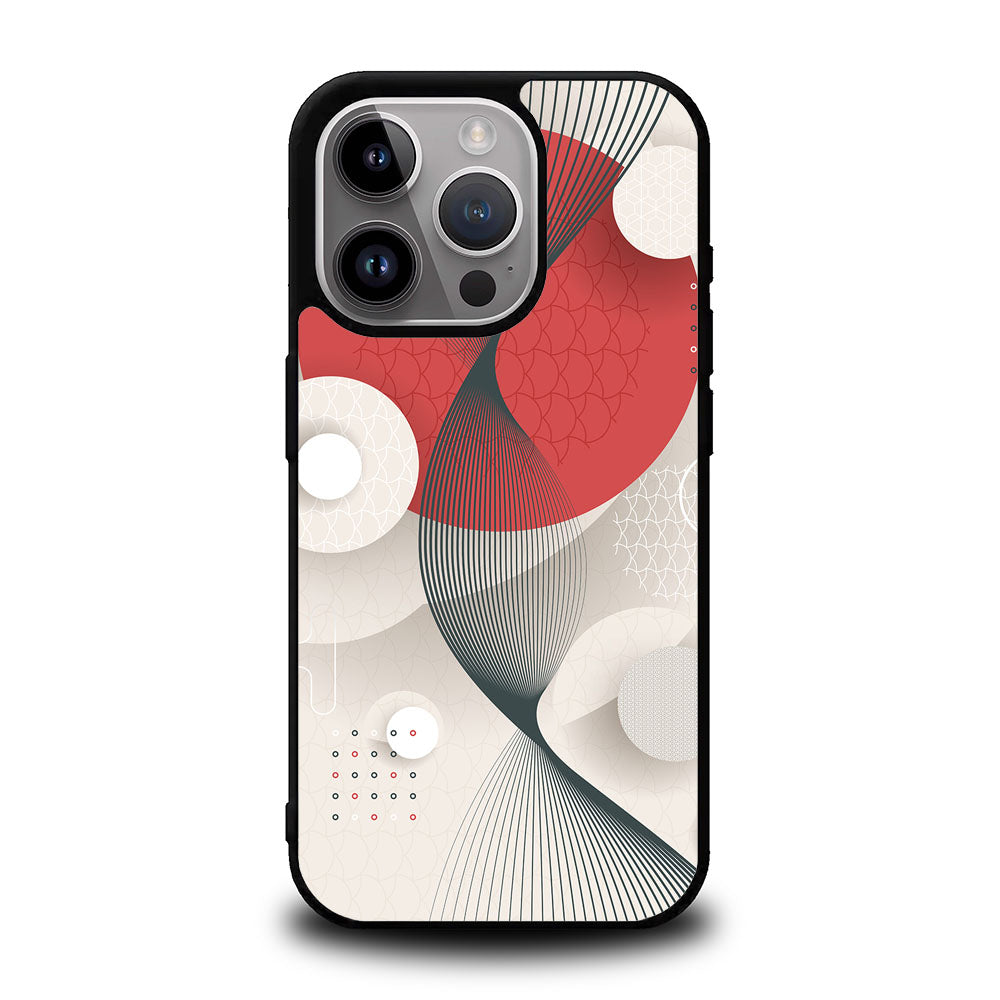 Geometry Art Red Case Covers iPhone 16 Pro Max BC0355