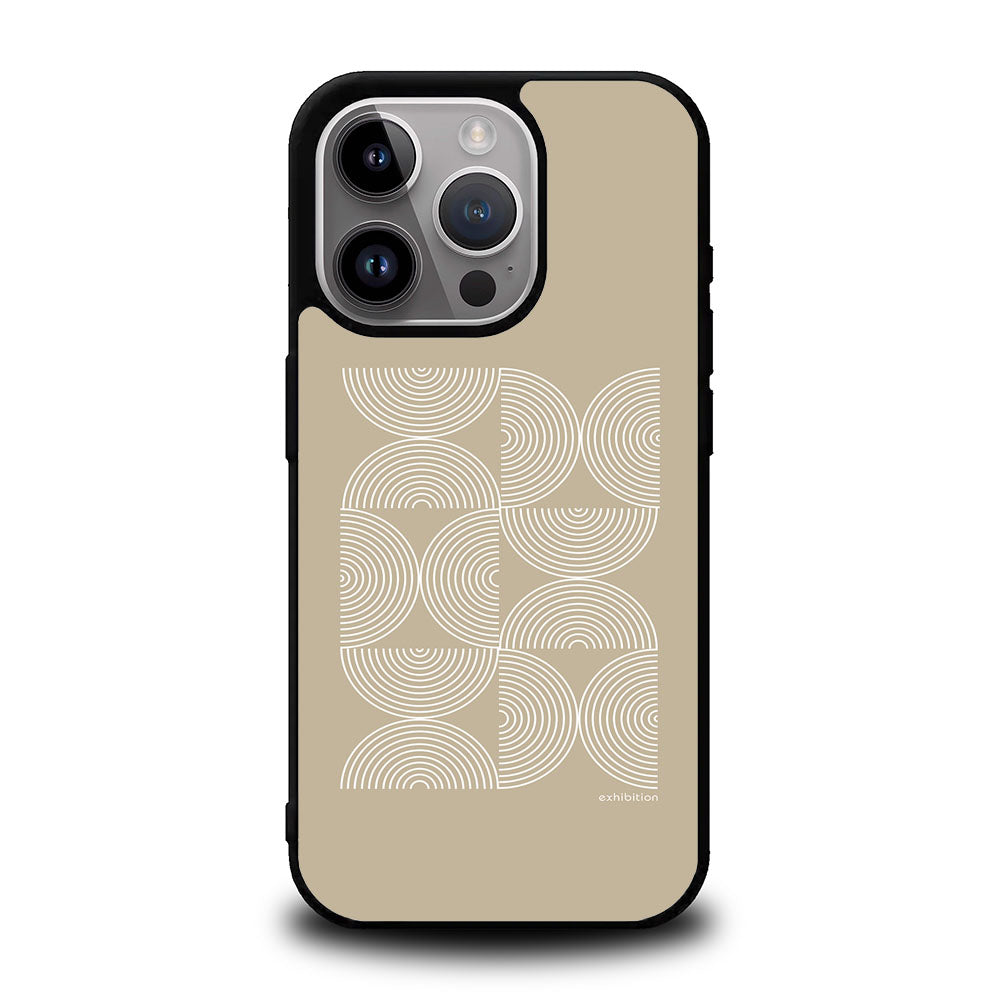 Bauhaus Circle Square Khaki Case Covers iPhone 16 Pro BC0045