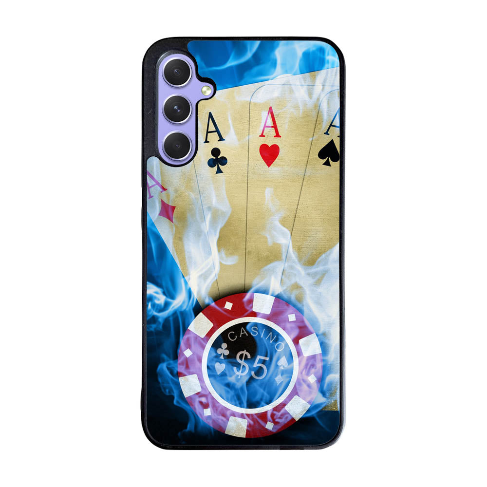 Blue Fire Ace Cards Case Samsung Galaxy A55 5G BC0200