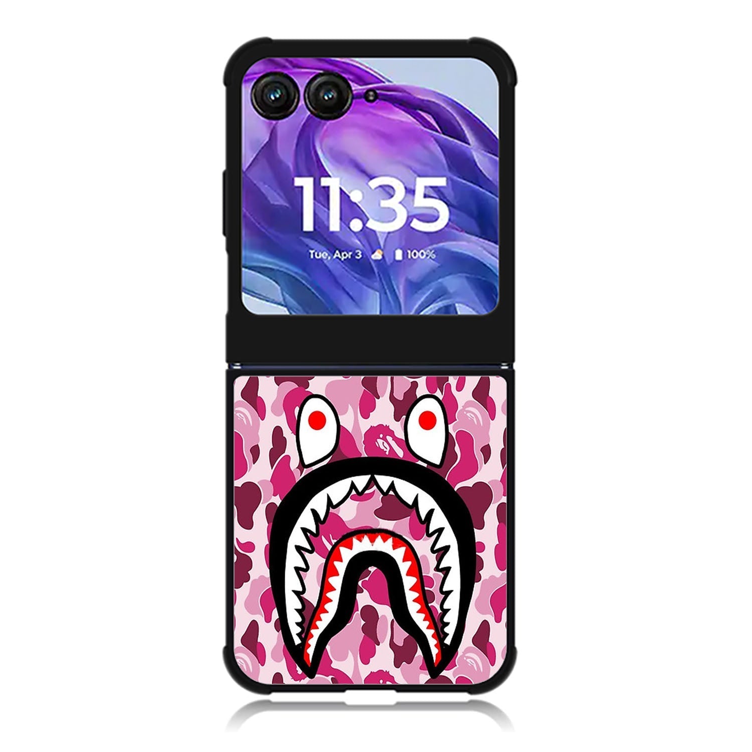 Shark Face Pink Camo Motorola Moto Razr 2024 , Moto Razr 50 Case FE0550