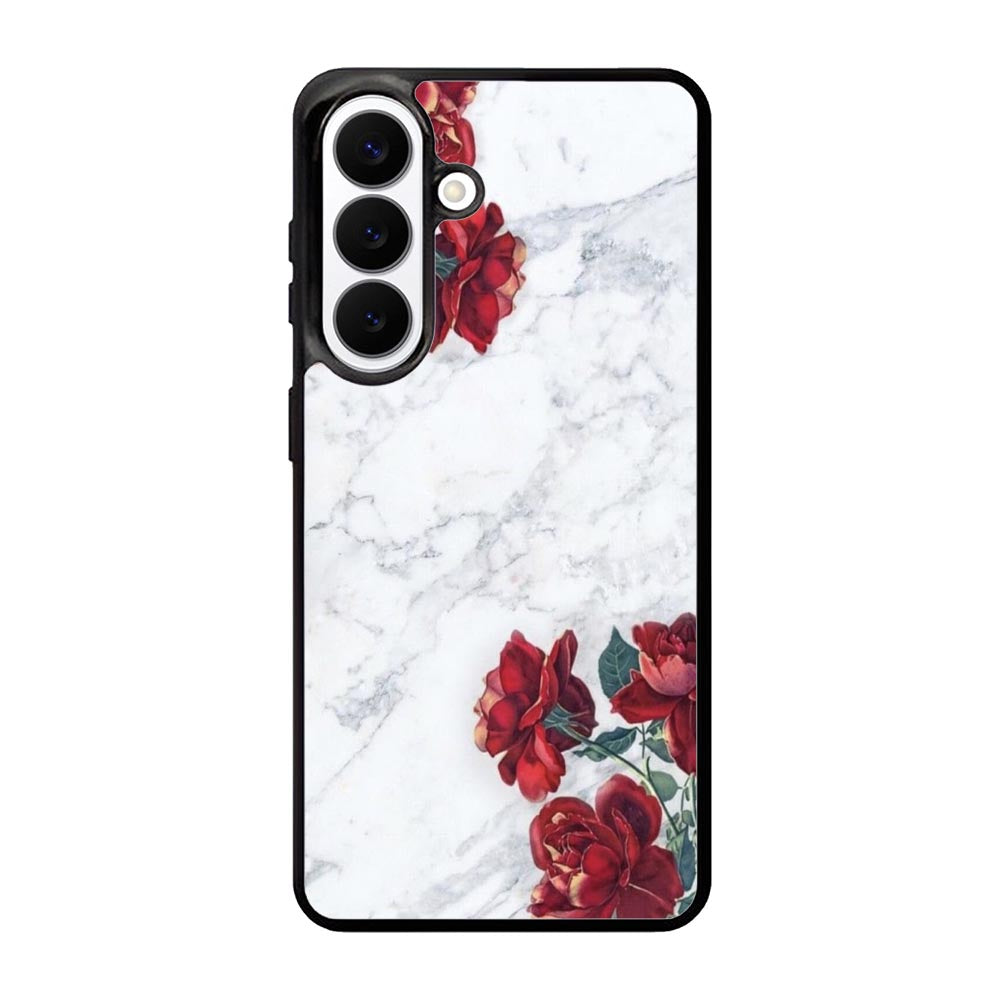 Marble With Roses Samsung Galaxy S26 Case BC0847
