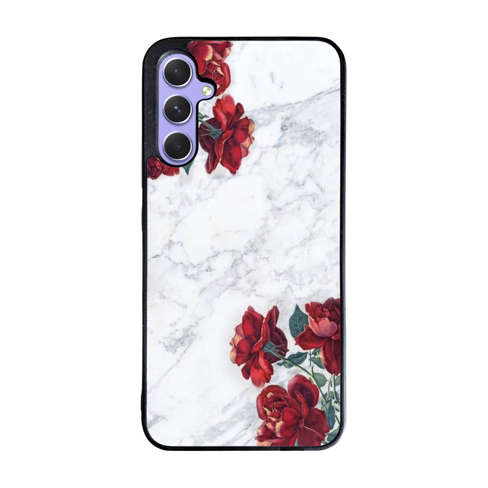 Marble With Roses Case Samsung Galaxy A55 5G BC0847