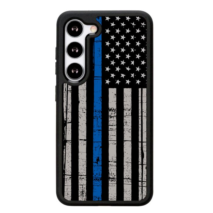 thin blue line flag X9119 Samsung Galaxy S25 5G Case