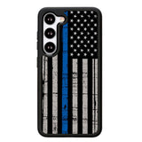 thin blue line flag X9119 Samsung Galaxy S25 5G Case