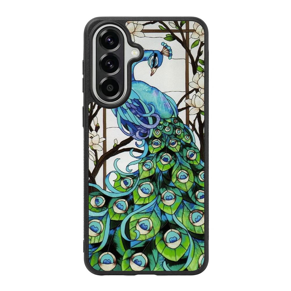 peacock stained glass X9167 Samsung Galaxy A37 Case