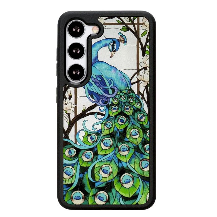 peacock stained glass X9167 Samsung Galaxy S24 5G Case