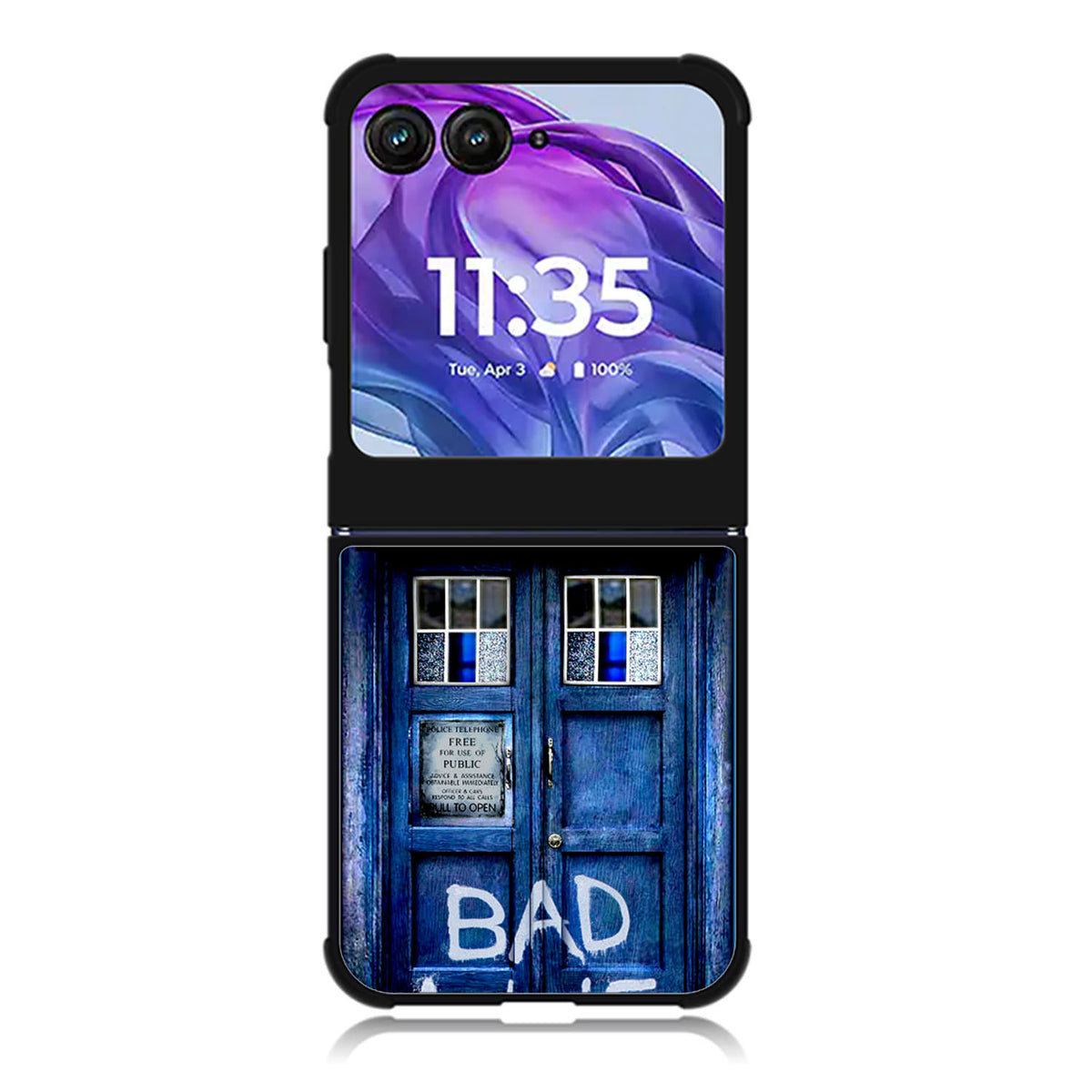 Doctor Who TARDIS Bad Wolf Blue Motorola Moto Razr Plus 2025/2024 Case, Moto Razr 50 Ultra 5G BC2201