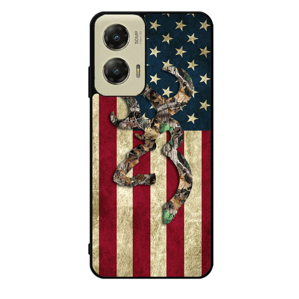 Browning Deer Real Tree Camo USA Flag Case Motorola Moto G Stylus 2024 5G BC2264