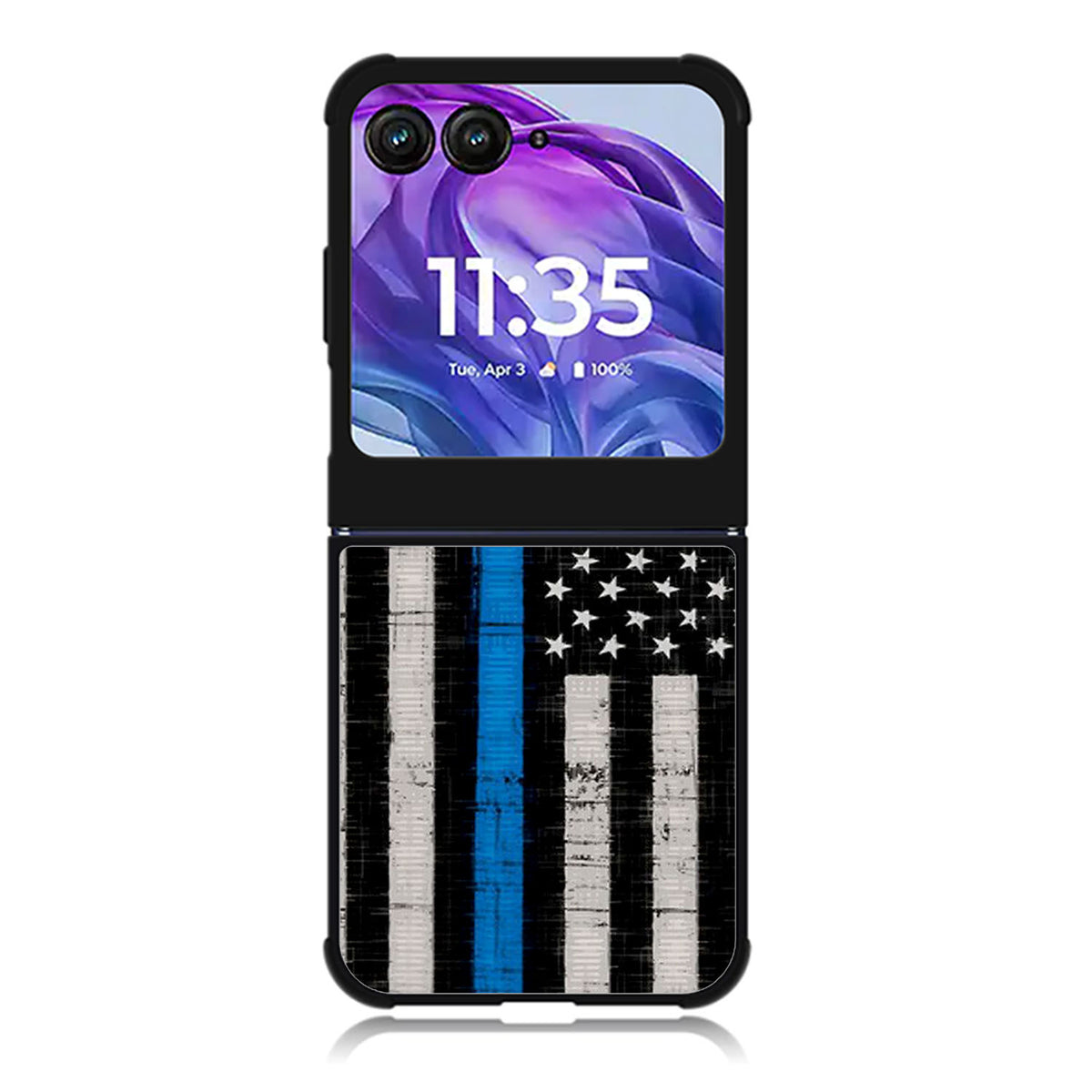 Police Blue Line Flag Motorola Moto Razr Plus 2025/2024 Case, Moto Razr 50 Ultra 5G BC2025