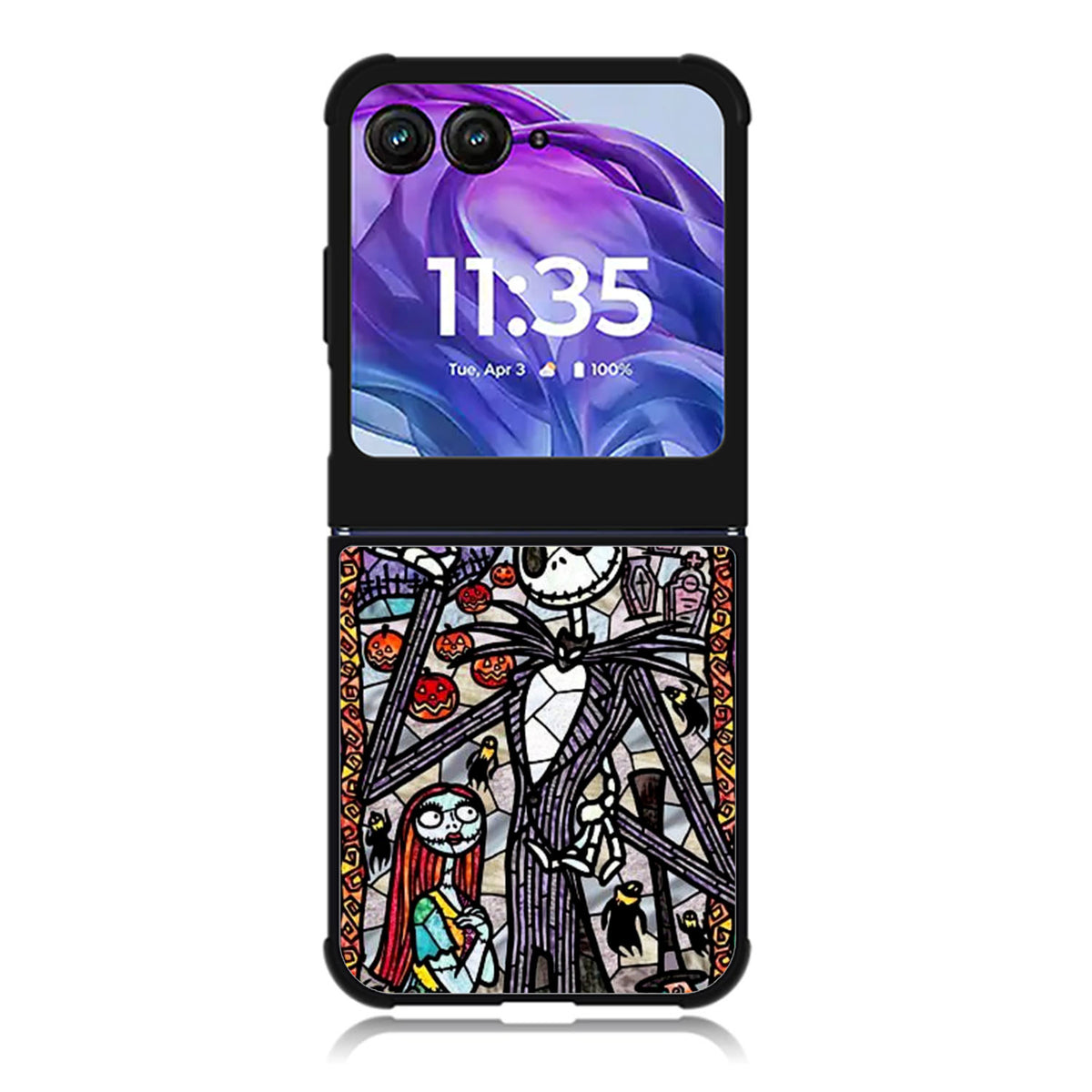 Nightmare Before Christmas Art Glass Motorola Moto Razr Plus 2025/2024 Case, Moto Razr 50 Ultra 5G BC2090
