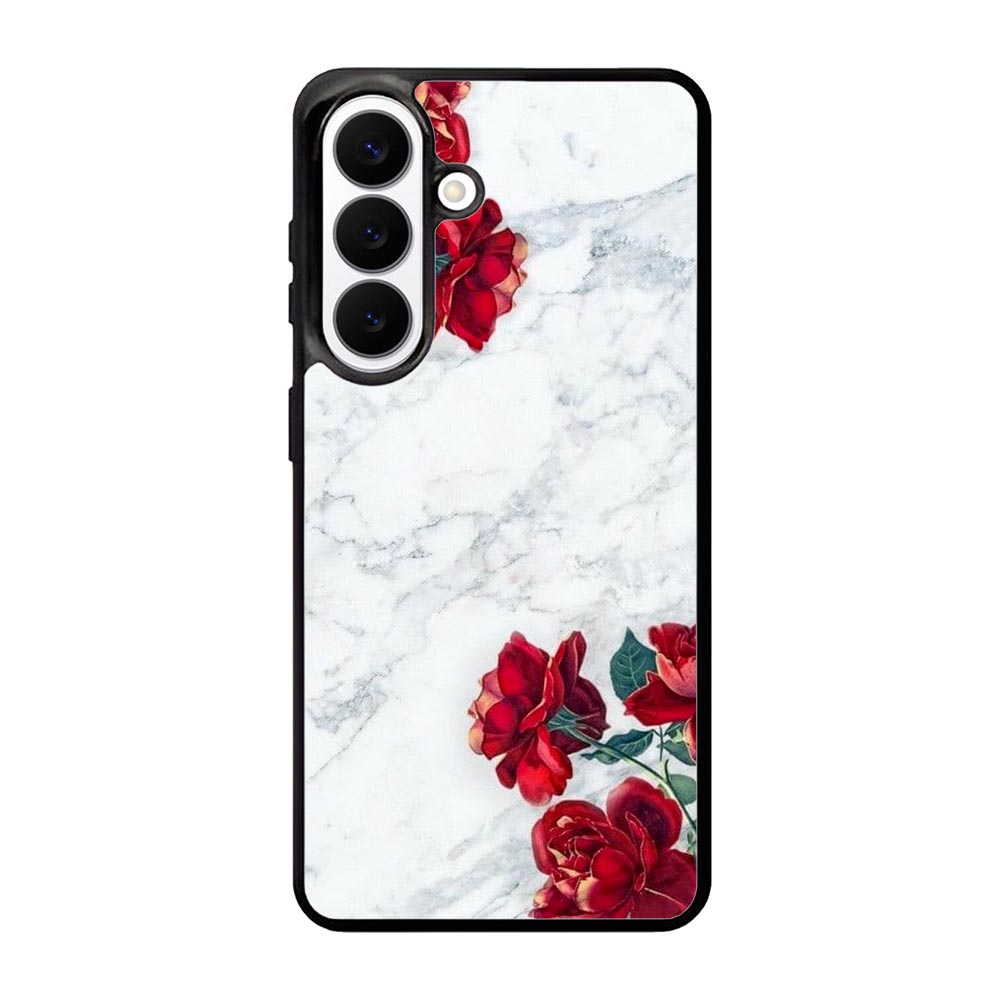Marble With Roses Samsung Galaxy S26 Case BC2061