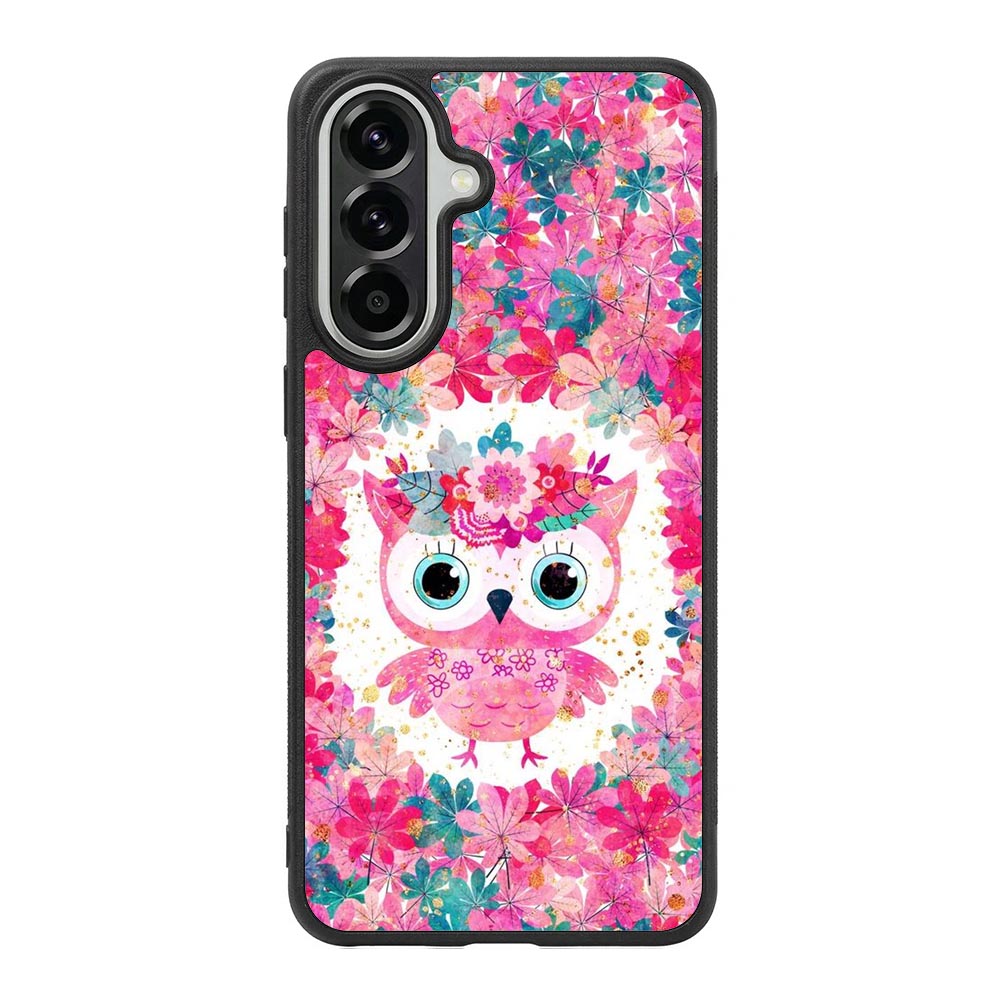 Cute Pink Floral Owl Samsung Galaxy A37 Case FE0195