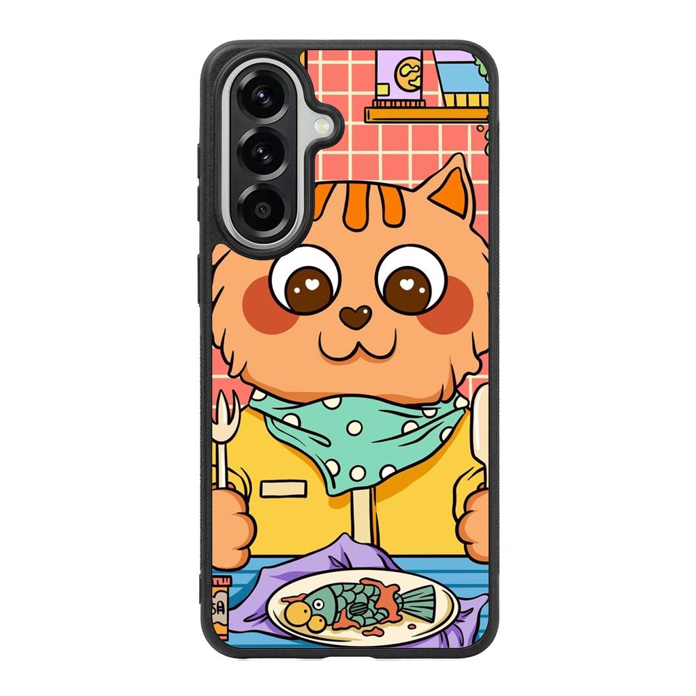 cat eat fish Samsung Galaxy A57 Case FE0137