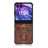 Aztec Calendar Wood Texture Motorola Moto Razr 2024 , Moto Razr 50 Case FE2761