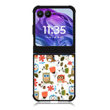 Cute Owl Pattern Motorola Moto Razr 2024 , Moto Razr 50 Case FE2696
