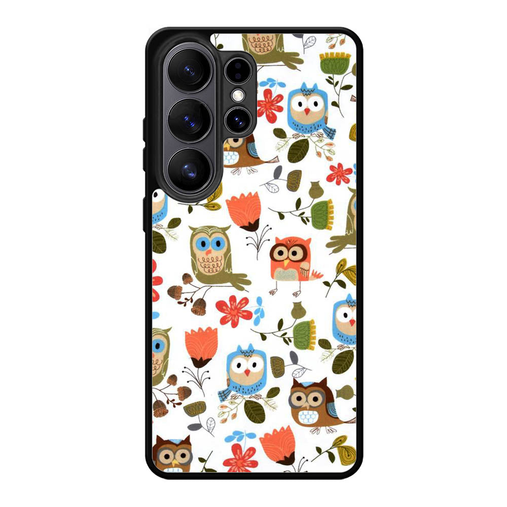 Cute Owl Pattern Samsung Galaxy S26 Ultra Case BC2696