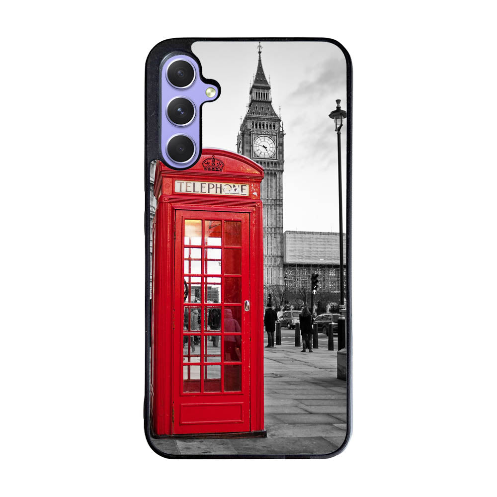 london telephone booth wallpaper Case Samsung Galaxy A55 5G BC2691