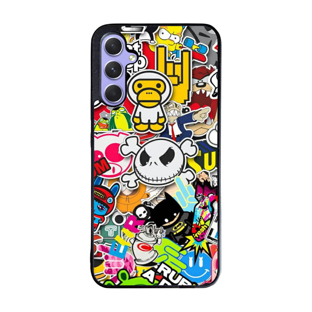 Stickerbomb Graffiti Art Collage Cool Case Samsung Galaxy A55 5G BC2596