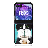 cute coffee cat Motorola Moto Razr Plus 2025/2024 Case, Moto Razr 50 Ultra 5G BC2297