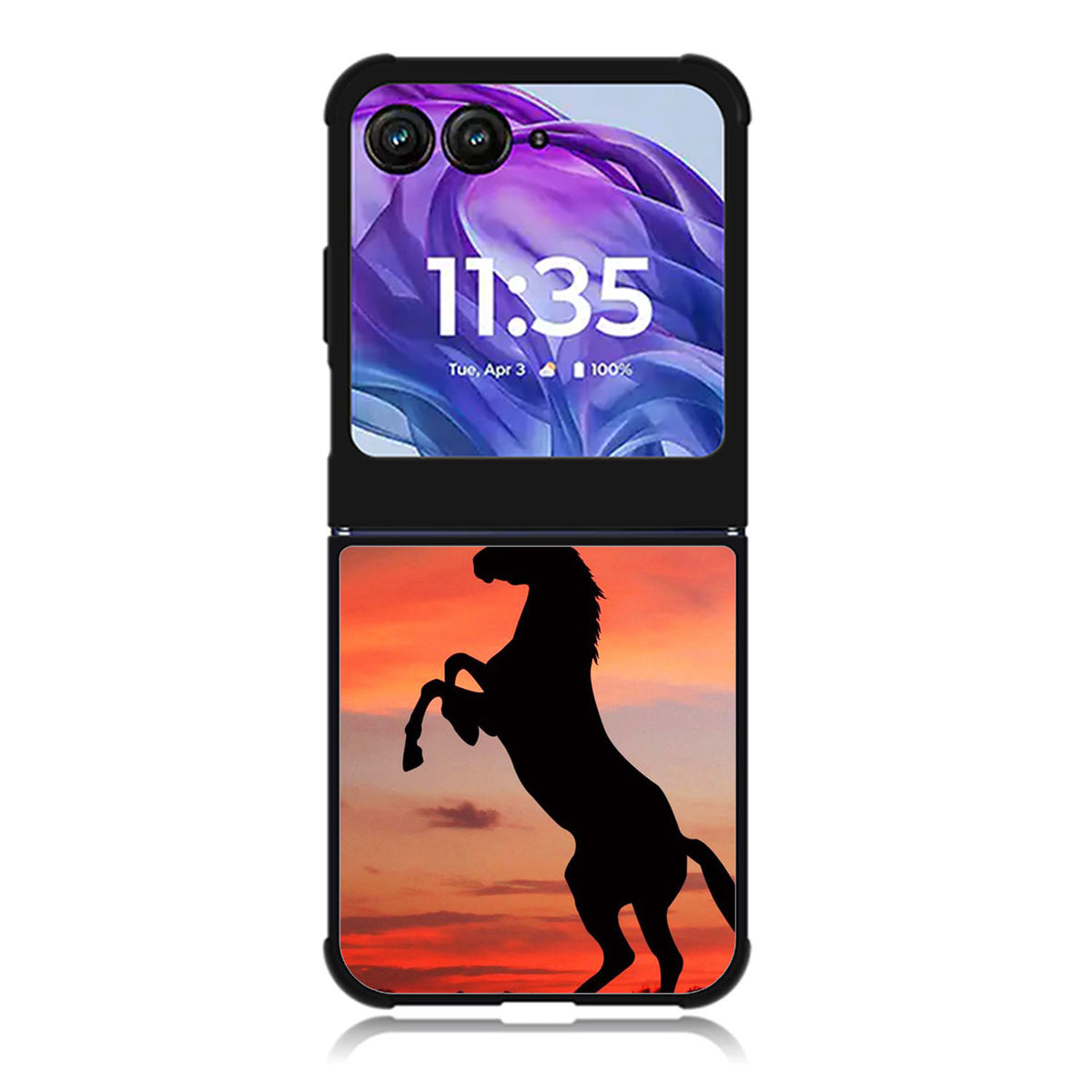 Horse Silhouette On Red Sunset Motorola Moto Razr Plus 2025/2024 Case, Moto Razr 50 Ultra 5G BC2540