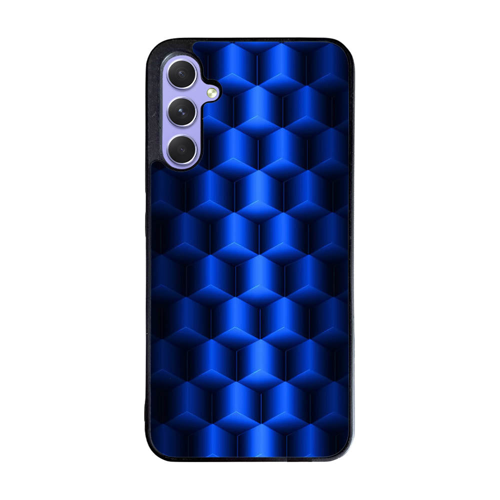 Abstract Blue Parallax Cubes Pattern Case Samsung Galaxy A55 5G BC0072