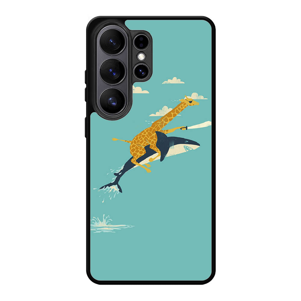 Black Friday offer Giraffe Riding Shark Samsung Galaxy S26 Ultra Case BC0079