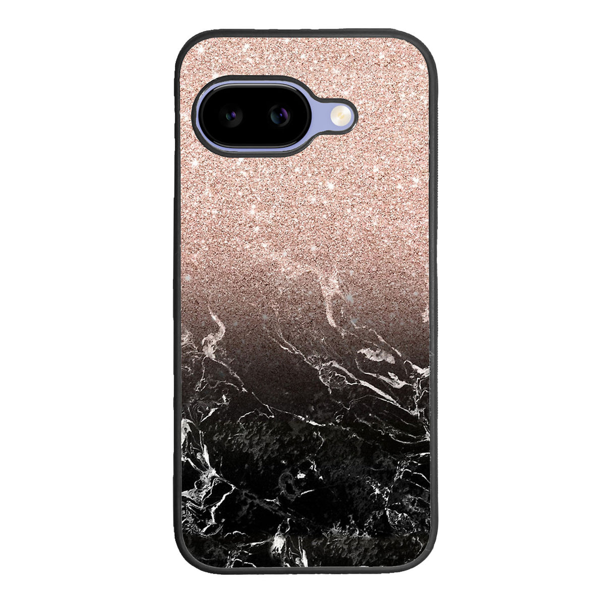 Modern rose gold ombre black marble Case Google Pixel 9A BC0027