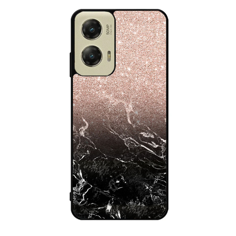 Modern rose gold ombre black marble Case Motorola Moto G Stylus 2024 5G BC0027