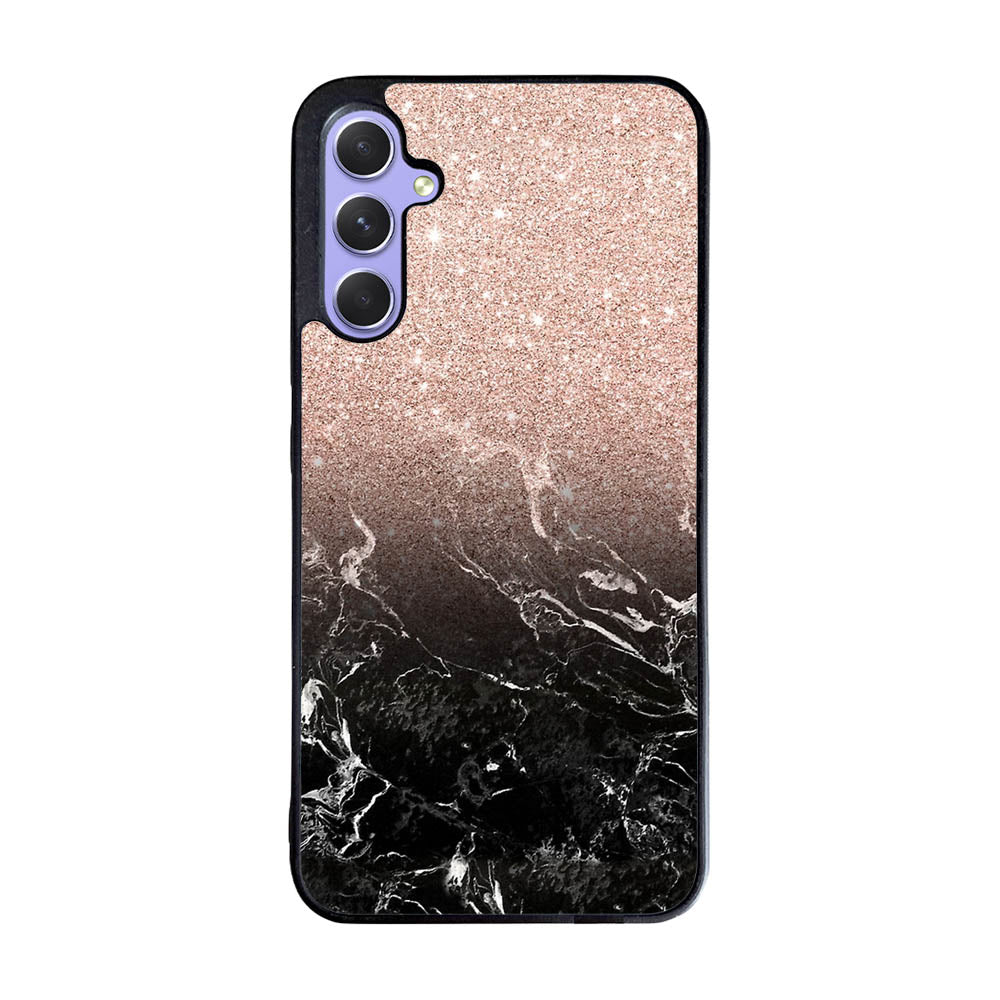 Modern rose gold ombre black marble Case Samsung Galaxy A55 5G BC0027