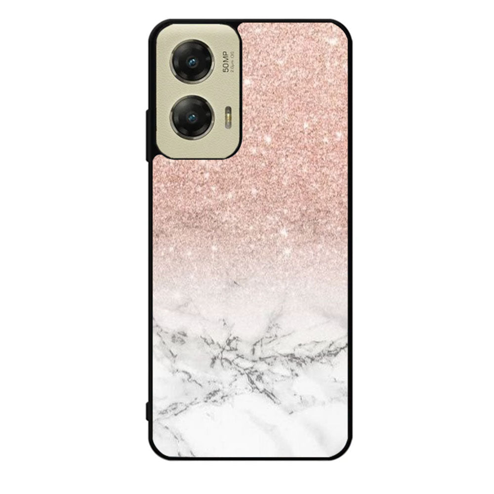 rose gold glitter ombre white marble Case Motorola Moto G Stylus 2024 5G BC0020