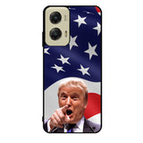 Donald Trump American Flag Background Case Motorola Moto G Stylus 2024 5G BC1618