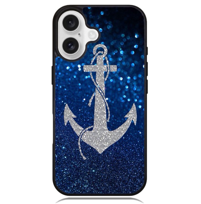 Blue glitter anchor Case iPhone 16 BC3001