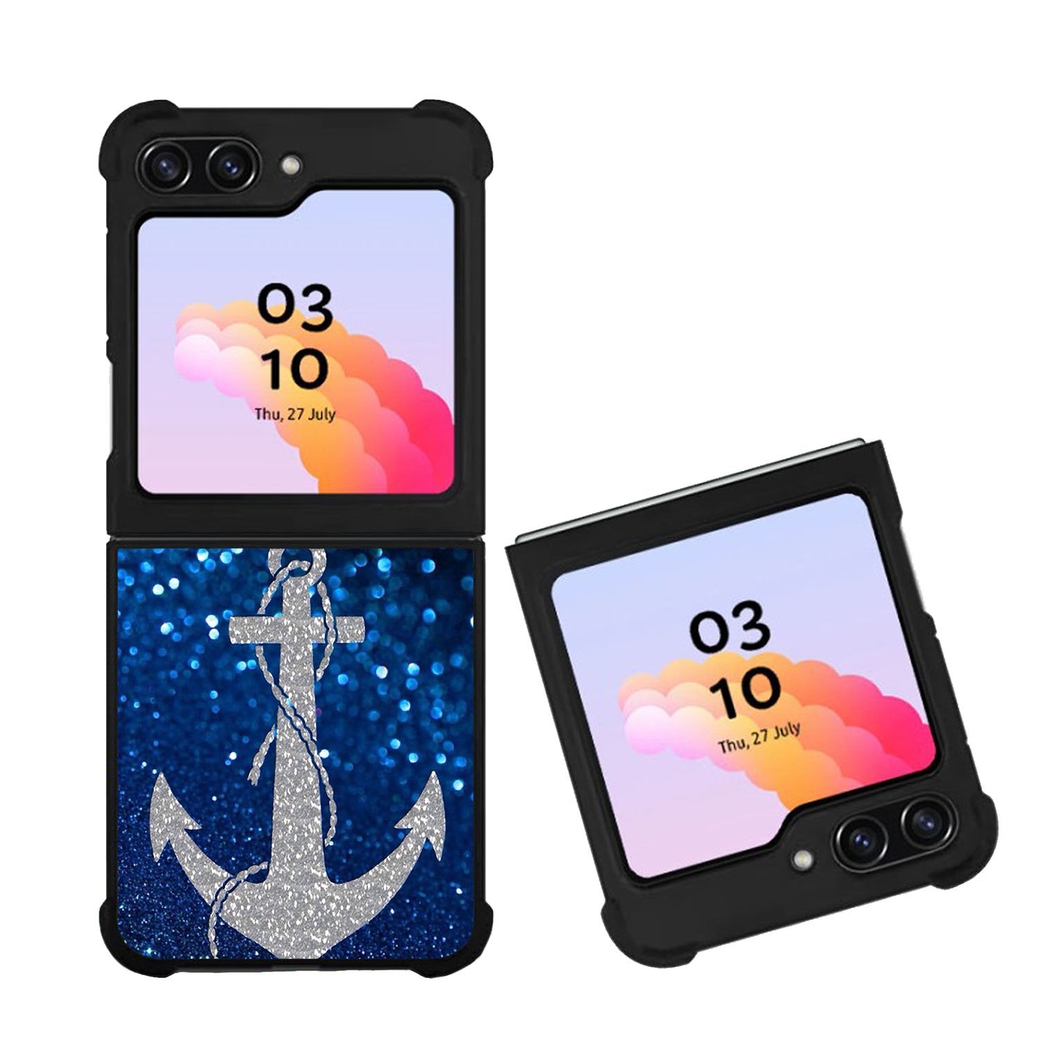 Blue glitter anchor Case Samsung Galaxy Z Flip 5 5G BC3001