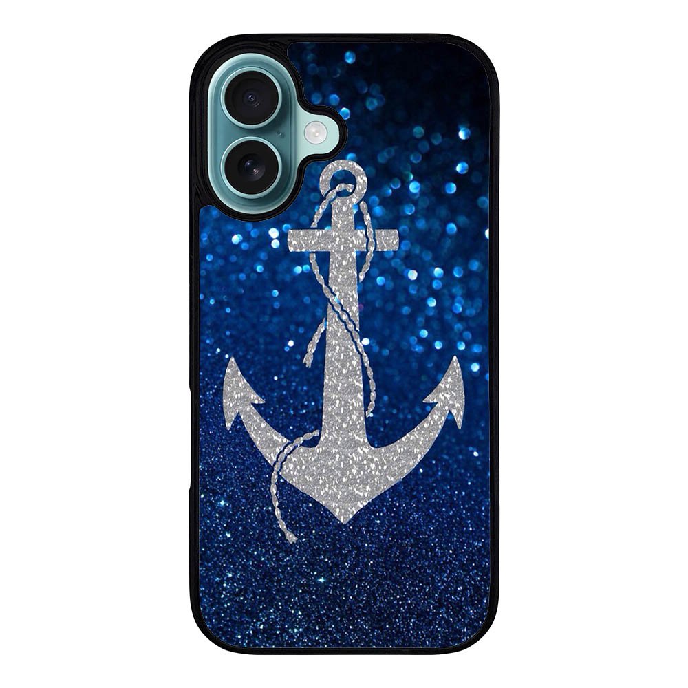 Blue glitter anchor Case iPhone 16 Plus BC3001
