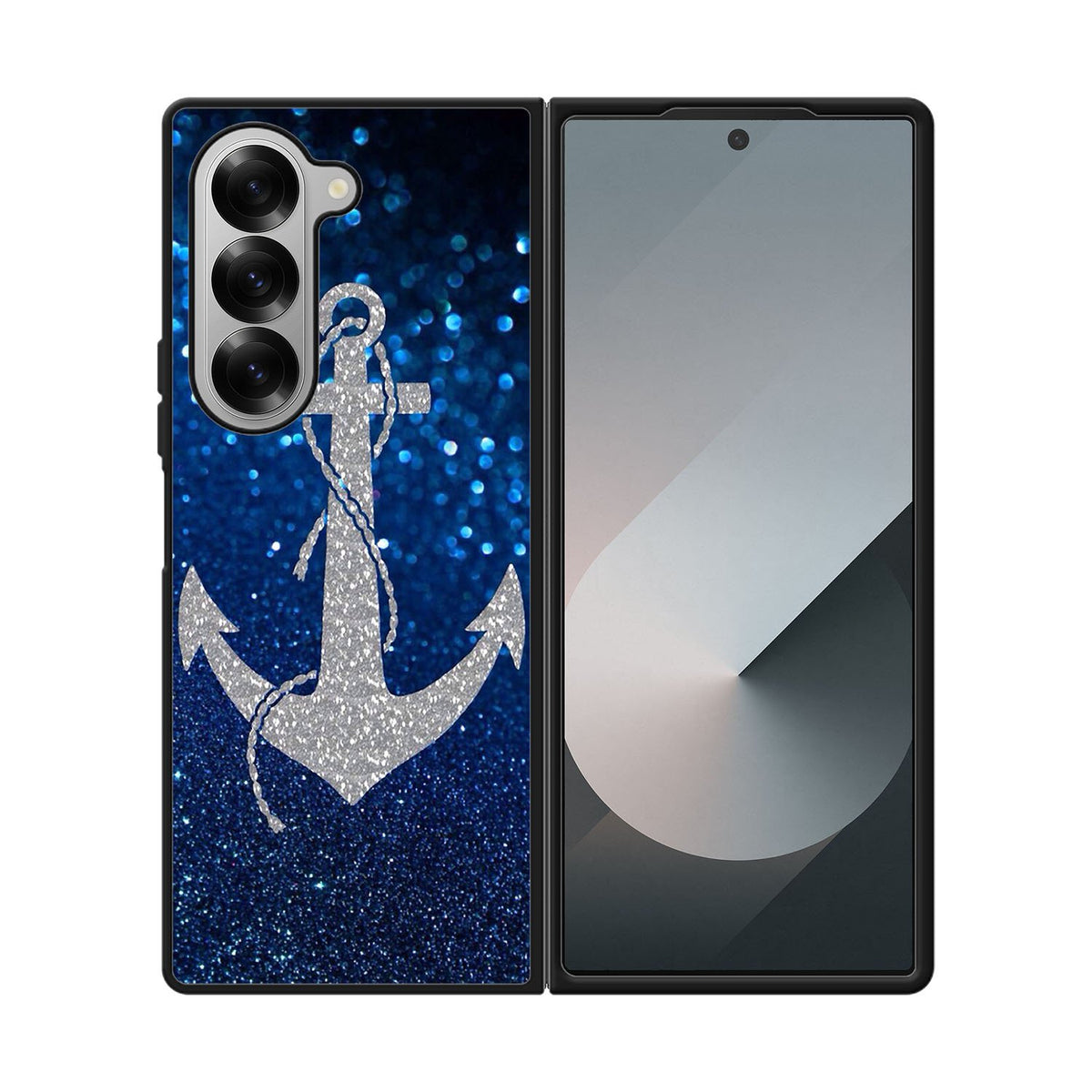 Blue glitter anchor Case Samsung Galaxy Z Fold 6 5G BC3001
