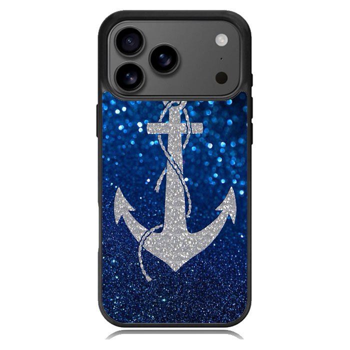 Blue glitter anchor iPhone 17 Pro Case BC3001