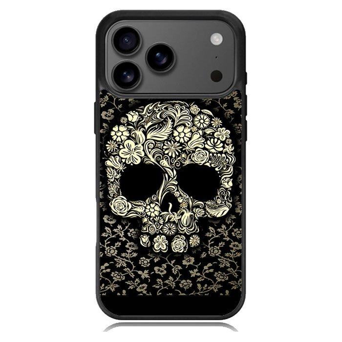 Dead sugar skull flower pattern iPhone 17 Pro Case BC3010
