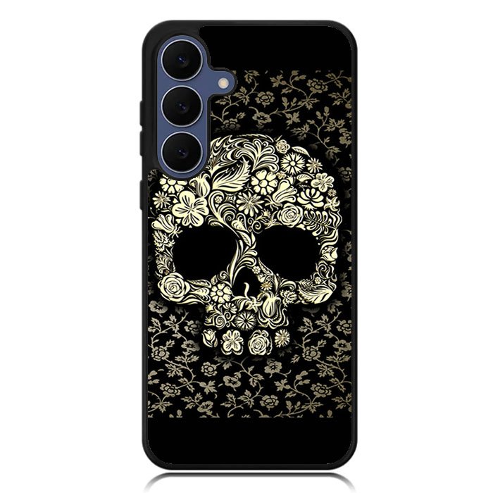 Dead sugar skull flower pattern Samsung Galaxy S25 FE Case BC3010