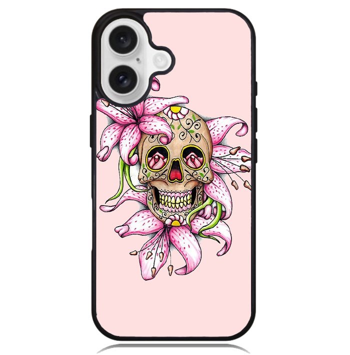 Sugar Skull Crow Honey bird Flower Case iPhone 16 BC2994