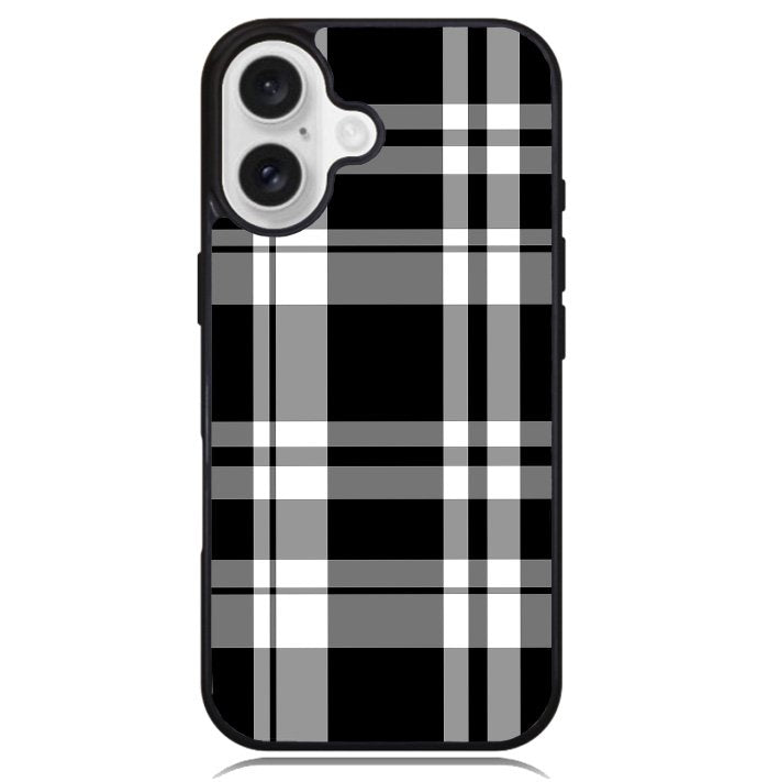 Black Plaid Case iPhone 16 BC3000
