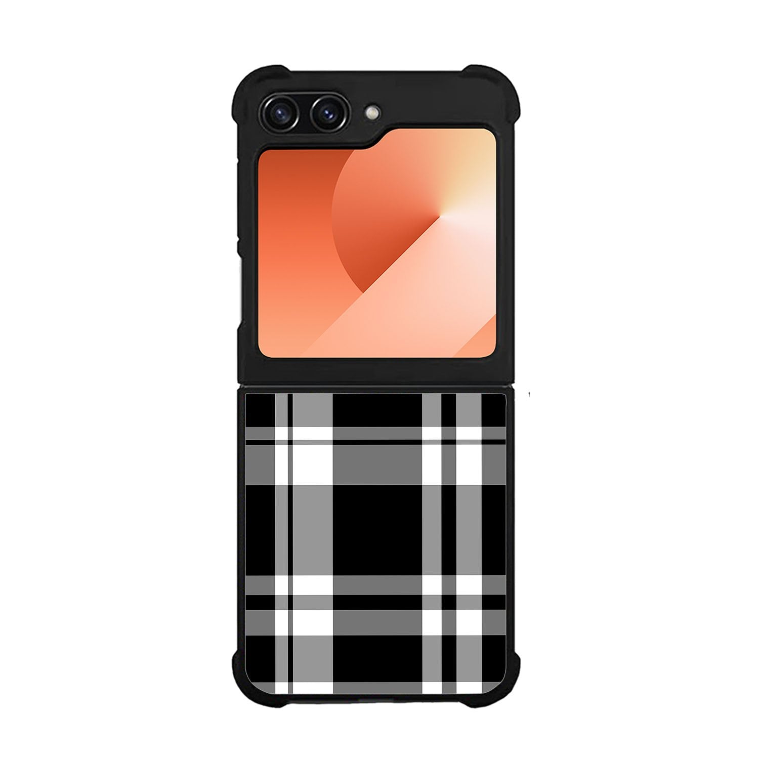 Black Plaid Case Samsung Galaxy Z Flip 6 5G BC3000