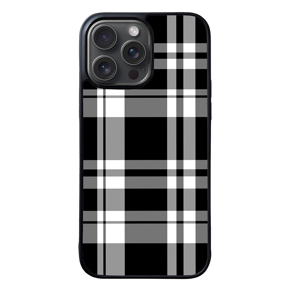 Black Plaid Case iPhone 15 Pro Max BC3000