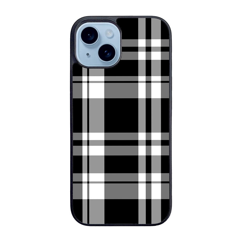 Black Plaid Case iPhone 15 BC3000