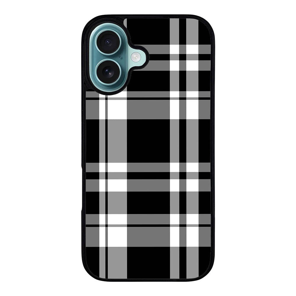 Black Plaid Case iPhone 16 Plus BC3000